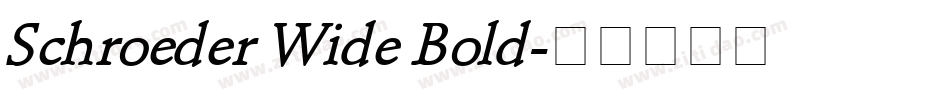 Schroeder Wide Bold字体转换
